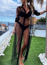 BNWT Whimsy Goth Zara Black Sheer Organza Tulle Mesh Kimono Dress Size M