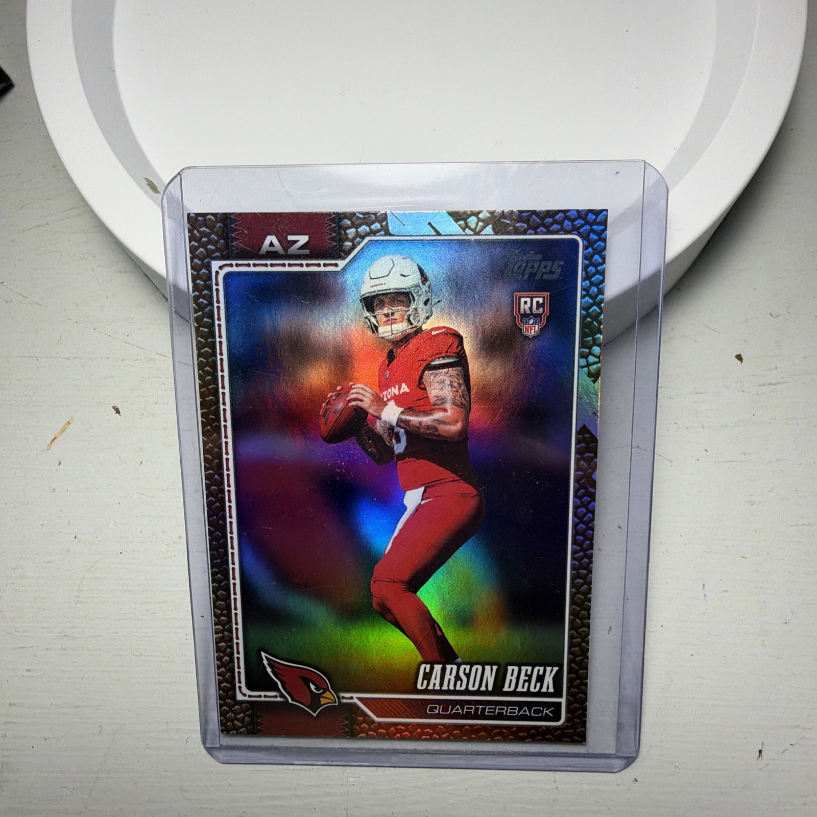2026 Topps Flagship Football Carson Beck Holo Foil Rookie Card #305 Cardinals SP