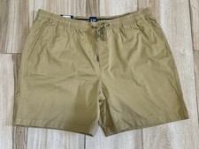 NWT GAP Men Stretch Twill Pull-On Drawstring Shorts Color Antique Bronze Sz-XXL