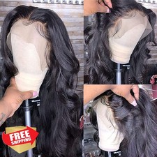 VTAOZI 26" Body Wave Lace Front Wig Human Hair Glueless 180 Density