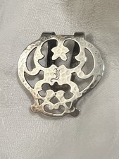 ANTIQUE STERLING SILVER Hammered NAPKIN CLIP  J MONO G.H. French