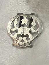 ANTIQUE STERLING SILVER Hammered NAPKIN CLIP  J MONO G.H. French