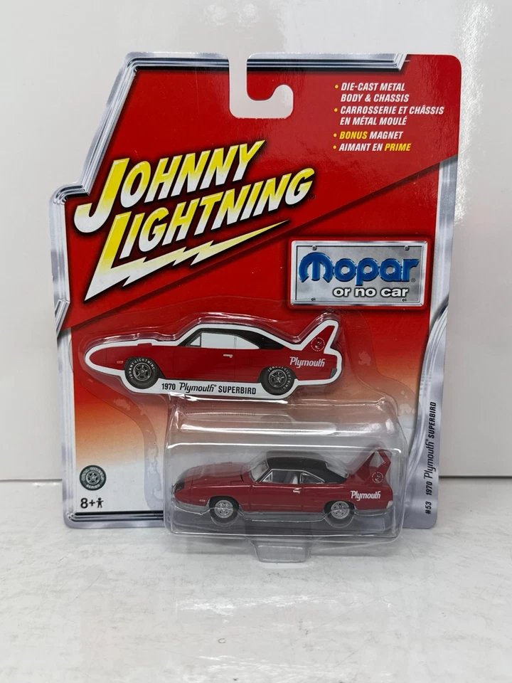 Johnny Lightning Mopar 1970 Plymouth Superbird 1:64 Diecast WHITE LIGHTNING - Image 3 of 4