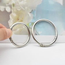 2 Inch 50mm 10pcs Round Carabiners Clips Metal Trigger Spring O Rings Silver