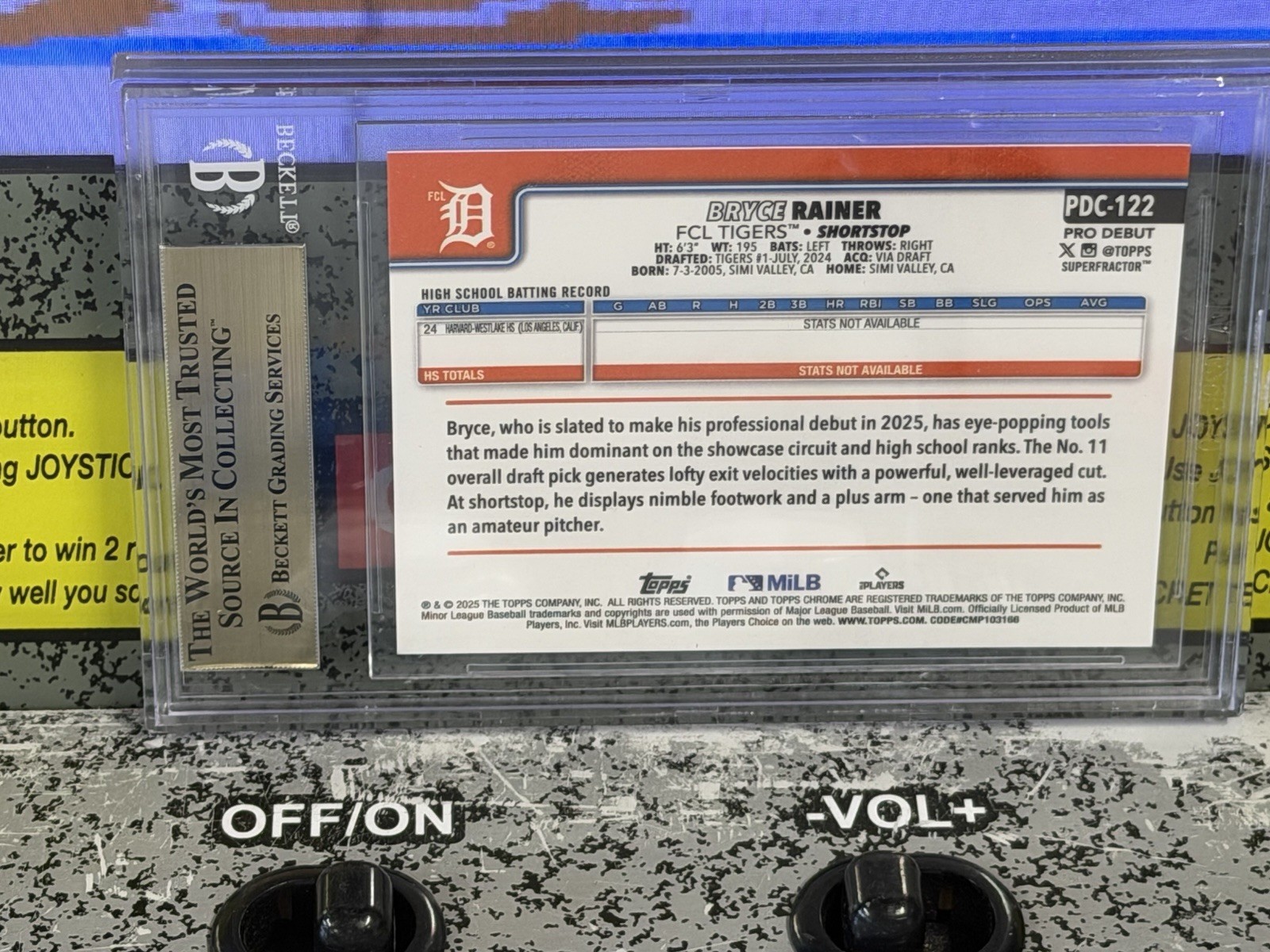 2025 Topps Pro Debut Chrome Bryce Rainer #PDC122 Superfractor 1/1 BGS 9.5 GEM MT view 8