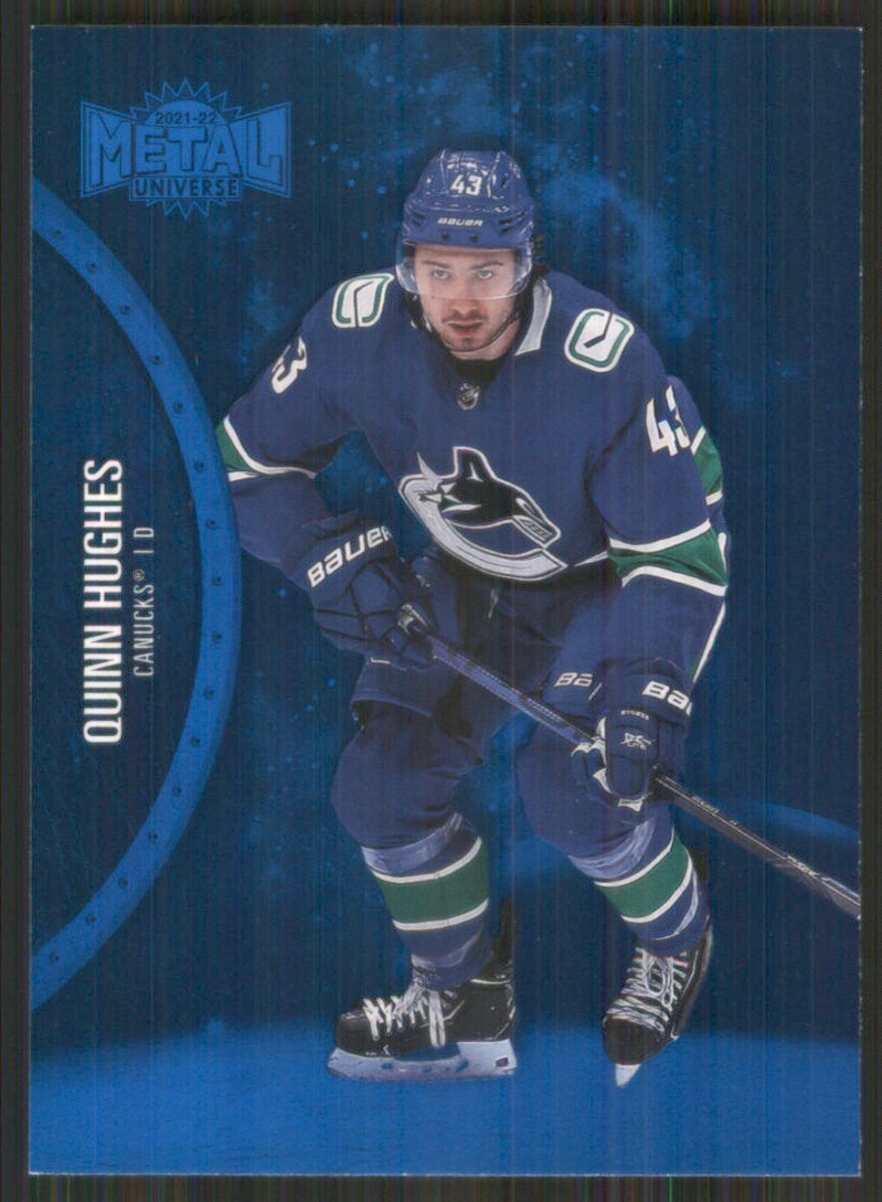 2021-22 Metal Universe Blue Spectrum #49 Quinn Hughes Vancouver Canucks TW1704