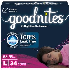 GoodNites Girls Nighttime Underwear Size Large 34 Ct 2 Packs of 17