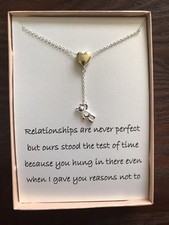 Silver Plated Love Heart Pendant Necklace/ love poem for your wife/girlfriend