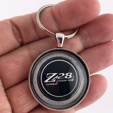 Vintage 1970's Chevy Camaro Z28 Black Door Panel Emblem 1.2" Diameter Keychain