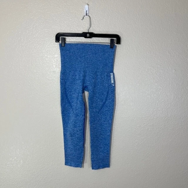gymshark heather cropped athletic logo leggings