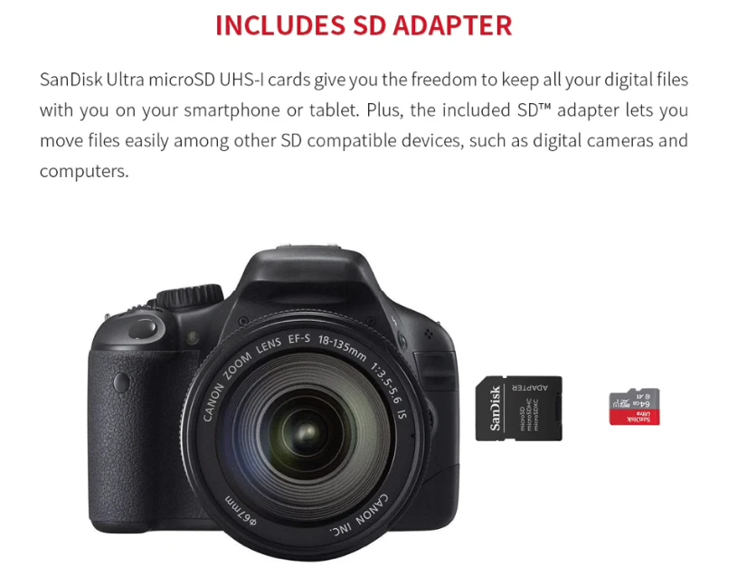 Micro SD Sandisk Ultra 32GB 64GB 128GB 256GB 512GB 200BG 400GB Flash Card Memory - Image 3 of 4