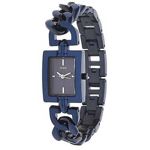 Guess Link Chain Blue Dial Steel Rectangular square case Women's