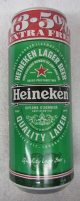 1995 HEINEKEN 13.5% Extra Free Promo 500 ml TALL BEER CAN Tab Top