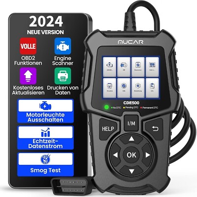 2024 MUCAR CDE500 Profi KFZ OBD2 Diagnosegerät Auslesegerät Scanner Code Reader