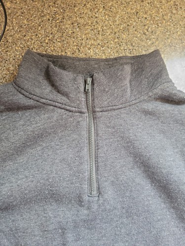 Preowned-Old Navy Girls Jacket Sz XXL (18) Gray 1/3 Zip~Long Sleeve~LOVE & PEACE - Picture 8 of 9