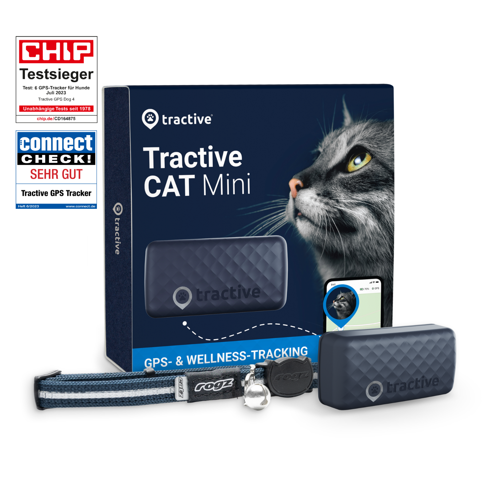 Tractive GPS CAT MiniGPS Tracker Katze mit GesundheitswarnungenGebraucht Blau eBay