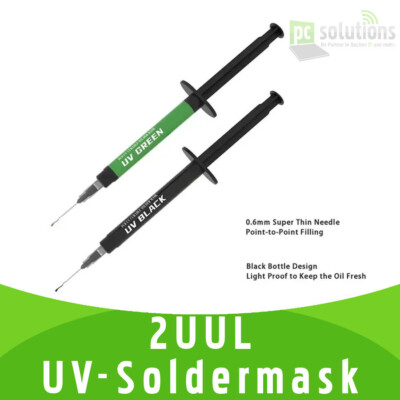   2UUL UV Curing Solder Mask Grün oder Schwarz 10ml Lötstopplack PCB Lack Oil