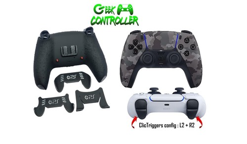Manette Sony Ps5 Pack Pro FPS + Palettes + Grip + ClicTriggers L2/R2 Type Scuf - Photo 16/31