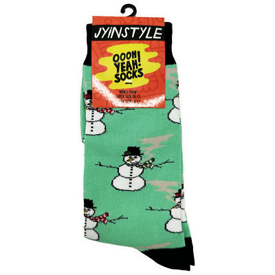 Colorful Rolling with the Snowmies Mens Christmas Socks OSFM Size 8-13 Gift Him