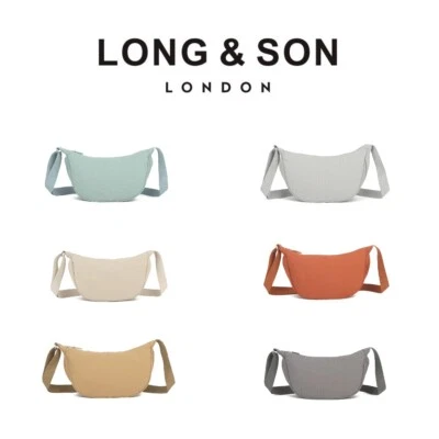 LONG & SON LONG&SON Women's Girls Dumpling Style Messenger Bag New Crossbody UK 10 Colours.