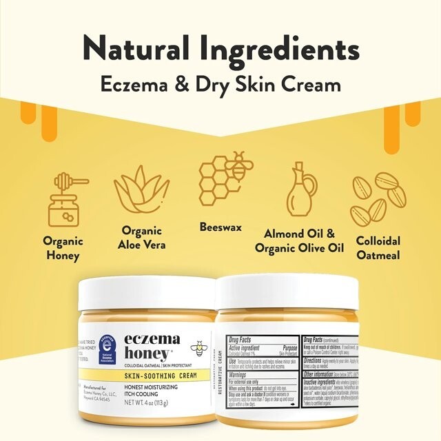 ECZEMA HONEY Skin Soothing Cream W/ Colloidal Oatmeal, Olive Oil