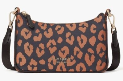 Kate Spade Sam Crossbody Leopard Cheetah Nylon K4460
