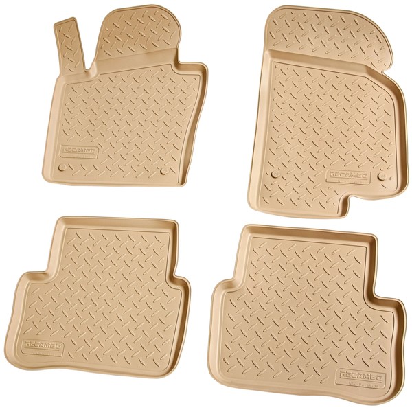 3D Gummi Fussmatten FüR VW Passat Typ 3C B6 | 2005 - 2010 | Beige Mit Rand-image