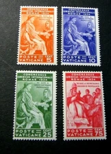 Vatican City Stamp Scott# 41-44 Intl. Juridical Congress,Rome 1935 MH C523