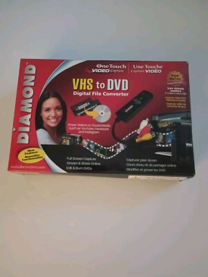 NEW Diamond VHS to DVD One Touch Video Capture Device - USB VC500 NIB