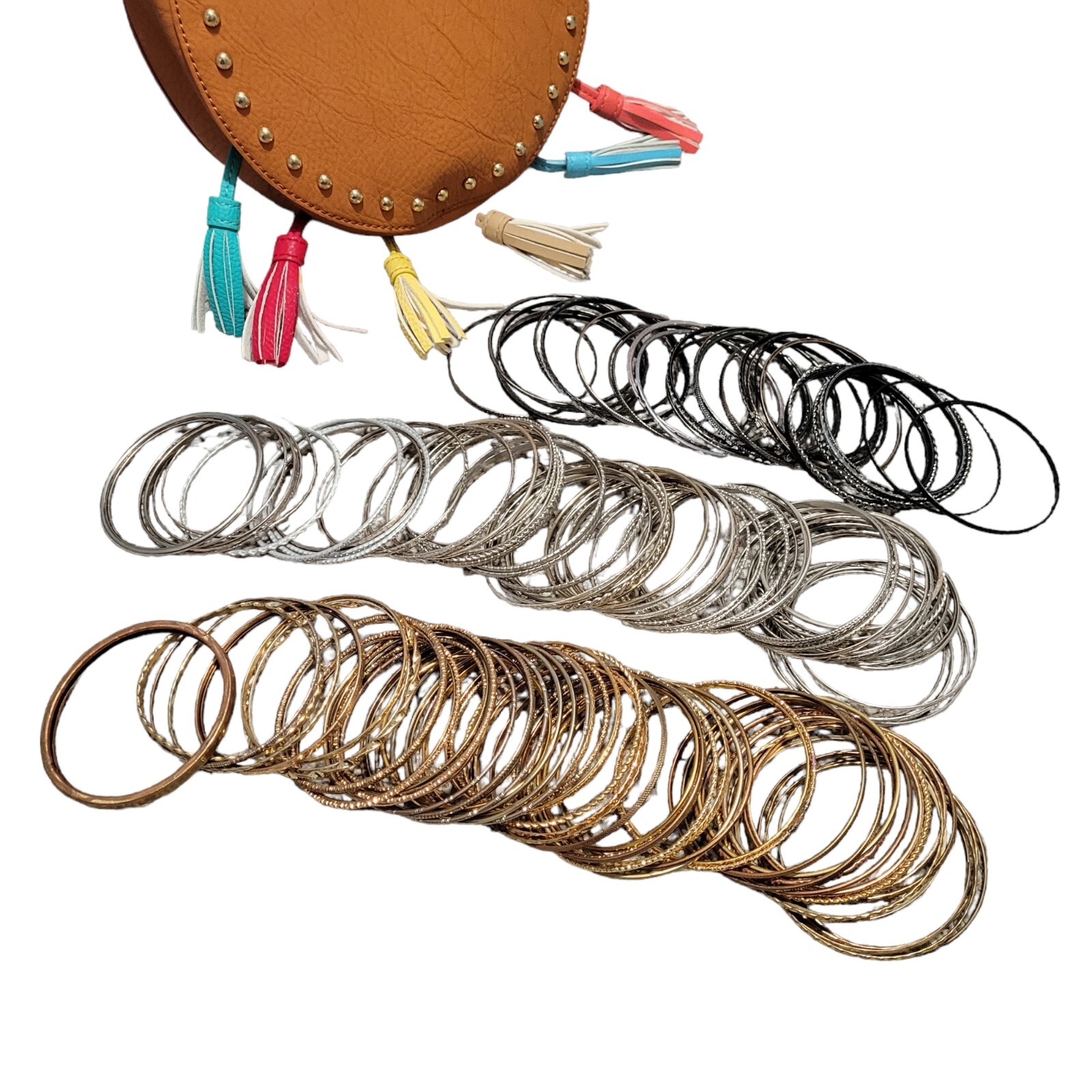 100+ Assorted style color texture bangle Bracelet… - image 7