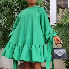 Womens Midi Dresses Cocktail Church Tea Dresses Long Sleeve A-Line Swing Dresses