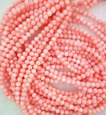Pink Coral Gemstone Round Beads 4mm 15"