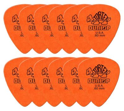 Starke Tortex Gitarre Plektren 0,60 mm in Standard Form im 12er Pack, Orange