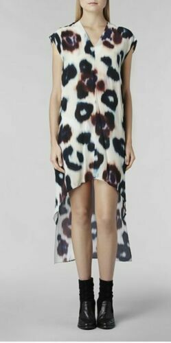 ABSOLUTELY GORGEOUS ALLSAINTS TEAL ECHO NOVAH PURE SILK DRESS UK 6 US 2 RRP £198