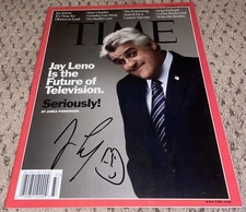 JAY LENO SIGNED TIME MAGAZINE AUTOGRAPH NO LABEL NEWSSTAND