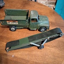 Vintage 1950's Buddy L Pressed Steel Army Supply Corps. Truck w/ conveyor