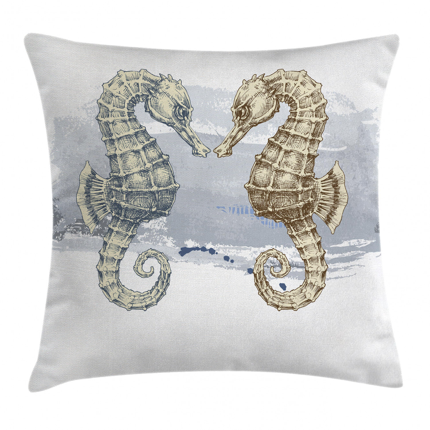 Valentine Seahorse Lover Art Square Cushion Cover 24 Inches