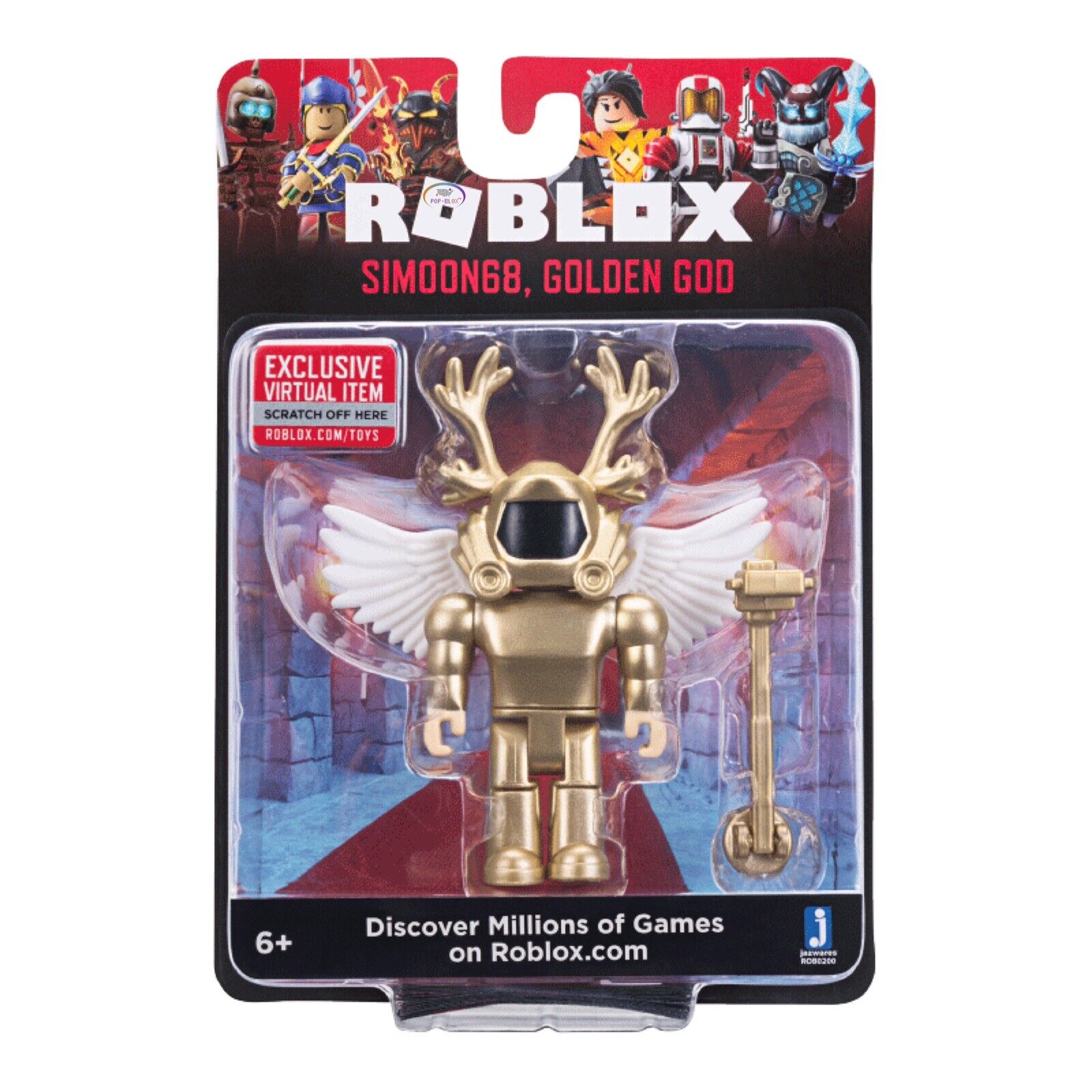  Roblox Gold Collection SharkBite Surfer Single Figure Pack with  Exclusive Virtual Item Code : Toys & Games