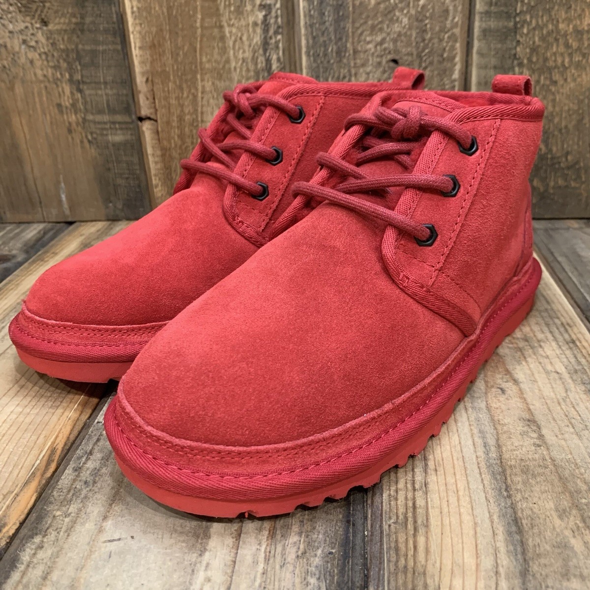 NEW UGG NEUMEL BOOT RED SUEDE WOOL LINED CHUKKA SHOE WOMENS  display picture 2