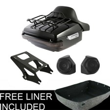 King Trunk Pad Light Mount Speakers Fit For Harley Touring Road King Glide 14-26