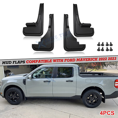 4pcs Front & Rear Set Mud Flap Splash Guard w/Screw For Ford Maverick 2022 -2025