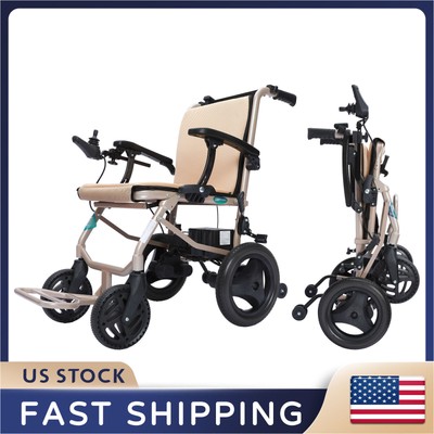 Folding Electric Wheelchair For Adults Elderly Mobility Aid Motorized Dual Motor