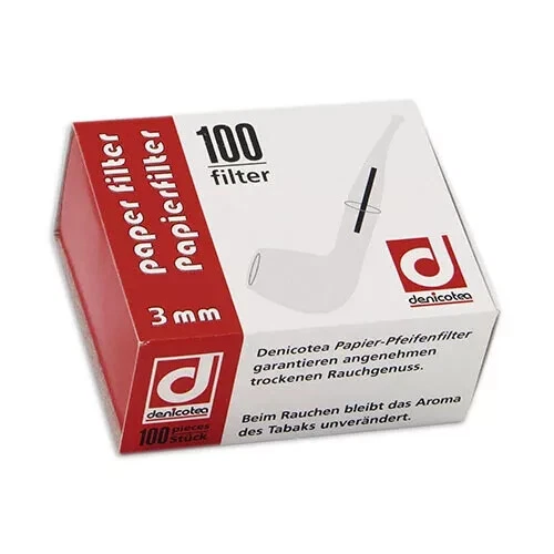 Denicotea Pfeifenfilter 3 mm 100 Stück Papierfilter für Pfeifen !!! - Bild 1 von 1