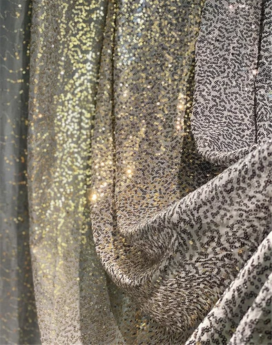 Modern Ombre Color Sheer Curtain with Sequins Shiny Voile Sheer Curtain 2 Panels - Bild 20 von 43