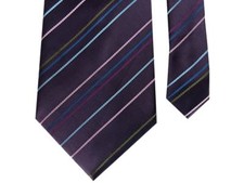 Generic Men's 100 Silk Striped Neck Tie Purple/Pink/Blue Multi 4" x 57"