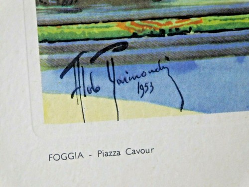 ALDO RAIMONDI - FOGGIA PIAZZA CAVOUR - 1953 PRINT - TURISMO DI FOGGIA - UNFRAMED - Picture 3 of 4