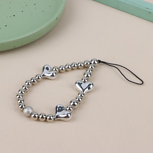 1Pc Silver Color Heart Phone Charms Plastic Love Beaded Rope For Phone Lanya _ou - Zdjęcie 10 z 12