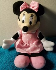 Minnie Mouse 9" Stuffed Plush Doll Pink Dress Bow White Polka Dots 2014 Disney