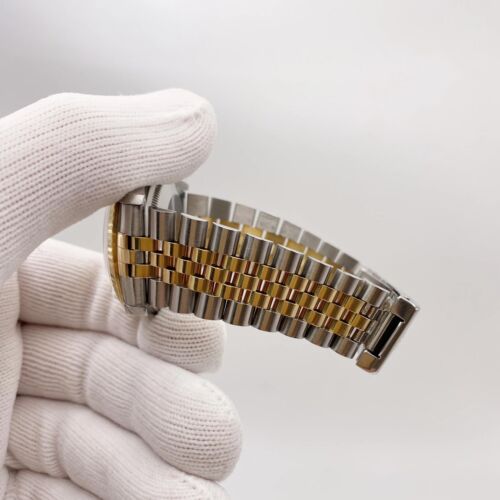 Montre pour homme Rolex Datejust 36 mm or jaune 18 carats acier champagne cadran diamant 16233 - Photo 7 sur 8