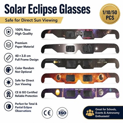 10 x Solar ECLIPSE Gläser: 12. August 26: Kostenloser UK-VERSAND: ISO 12312-2 zertifiziert